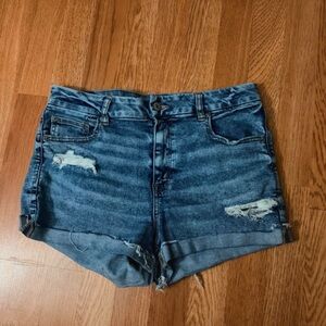 American Eagle Outfitters Distressed Blue Jean Shorts